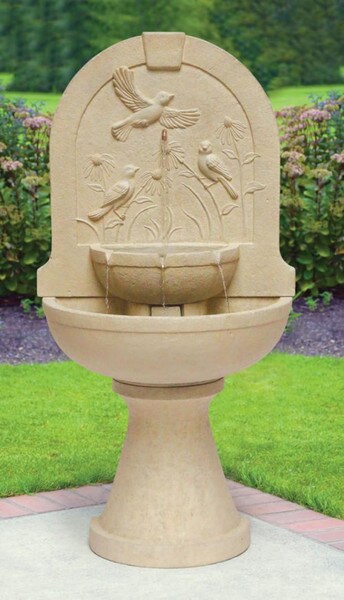 Arch Bird Wall Garden Fountain Flying Flowers Natural Architectural